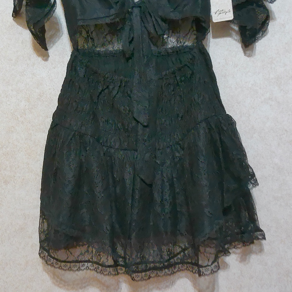 Free People Black Lace Mini Dress - Picture 3 of 13